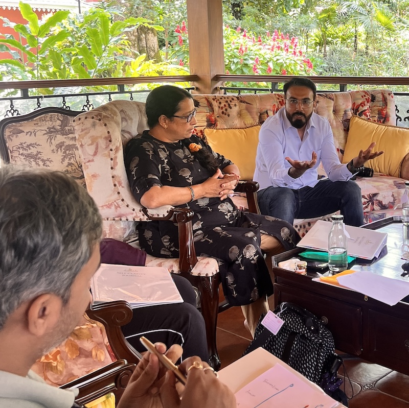 Senior executive leaders in a confidential group discussion